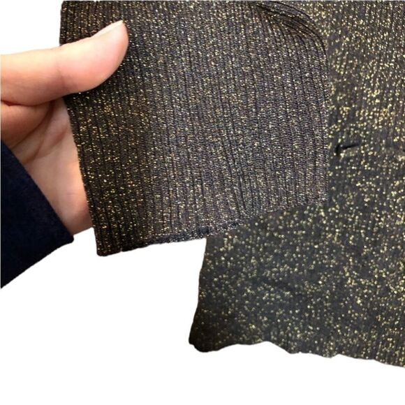 NWT! August silk silk blend metallic knit top - Picture 6 of 7